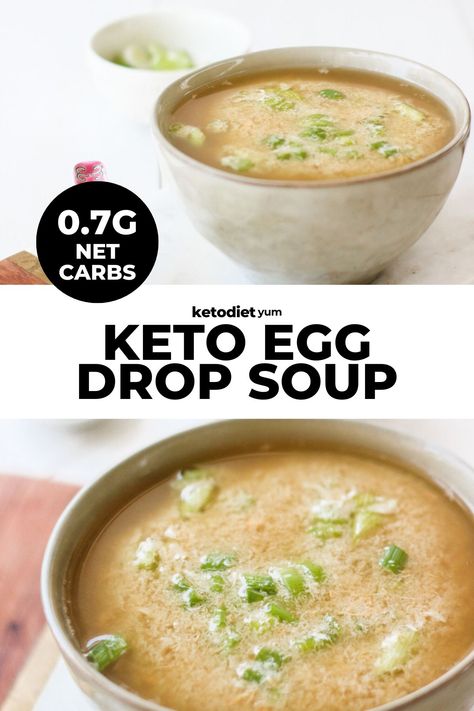 Keto Egg Drop Soup (0.7g Net Carbs!) Keto Egg Drop Soup, Egg Drop Soup Recipe, Keto Soup Recipes, Free Keto Meal Plan, Keto Diet Breakfast, Egg Drop Soup, Egg Drop, Zero Carb, Keto Soup