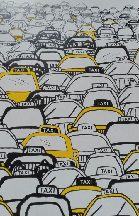 Taxi Drawing, New York Illustration, New York Painting, New York Taxi, Car Picture, Carnival Posters, Airport Pictures, Zine Design, Pen Illustration