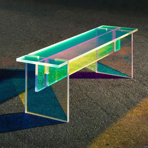 Factory Direct Fancy Laser Rainbow Bench Waiting Bench For Public Sitting Area Modern Crystal Clear Acrylic Stool - Buy Laser Dazzle Waiting Rest Stool,Dazzle Colour Crystal Acrylic Bed End Stool,Rainbow Bench At The Art Museum Product on Alibaba.com Public Sitting Area, Acrylic Bed, Neon Furniture, Waiting Bench, Jeju Island South Korea, Reflection And Refraction, Acrylic Furniture, Bed End, Jeju Island