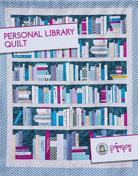 Library Quilt, Quilt Block Patterns Free, Personal Library, Windham Fabrics, Quilt Block Pattern, Pattern Library, Diy Quilt, Book Quilt, Free Quilting