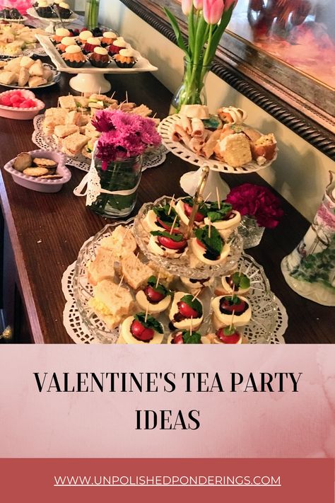 Valentine Tea Party Ideas, Valentine’s Day Tea Party, Valentine Banquet Ideas, Valentines Day Tea Party, Valentines Tea, Tea Parlor, Cat Tea Party, Valentines Tea Party, Valentines Party Food