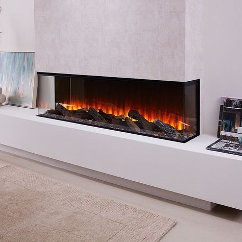 Modern Electric Fires, Fire Feature Wall, Modern Wood Burning Stoves, Inset Stoves, Inset Electric Fires, Build A Fireplace, Fireplace Beam, The New Forest, Hole In The Wall