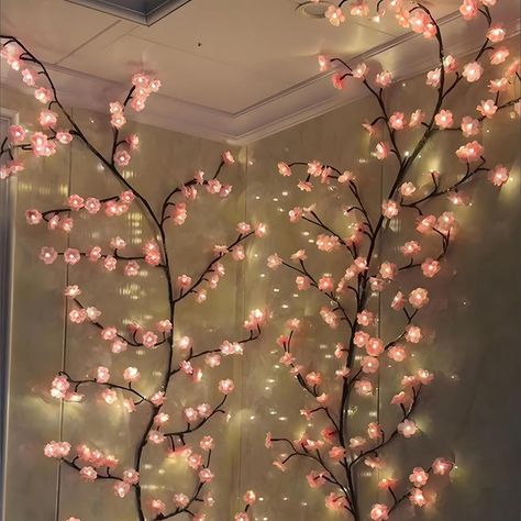 LED Tree Branch Design Light for Room Decor, 1 Count USB Powered Decorative Light, Candy Home Decor Ambient Night Lamp for Party Wedding Festival, Decor Light Sweet Furniture for Home Decor Set, Spring Decorations for Home Cute Cheap Lamps, Aesthetic Flower Room Decor, Cute Tall Lamps, Bedroom Tree Decor, Led Room Ideas, Garden Theme Room, Cool Lights For Bedroom, Flower Lamps, Light For Room