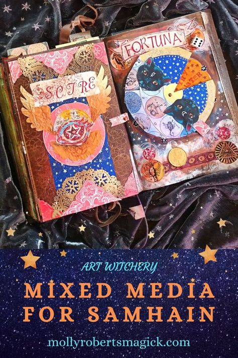 Book Of Shadows Art Journal Pages, Samhain Journal Prompts, Art Grimoire, Grimoire Inspiration, Spiritual Journaling, Ritual Ideas, Grimoire Ideas, Witchy Academia, Magical Books