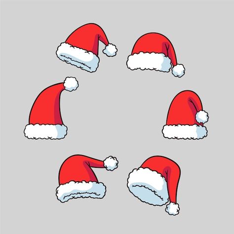 Hand drawn santa claus hat collection | Free Vector #Freepik #freevector #santa-hat #christmas-hat #christmas-handdrawn #christmas-collection Hype Tshirt, Creative Holiday Cards, Christmas Pets, How To Draw Santa, Cheers Card, Modern Christmas Cards, Santa Claus Hat, Holiday Invitations, Hat Collection