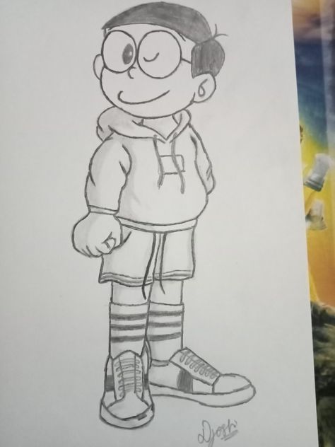 Nobita Nobita Pencil Drawing, Nobita Sketch Pencil, Nobita Sketch, Nobita Drawing, Cute Panda Drawing, Sketch Images, Easy Cartoon, Panda Drawing, Doremon Cartoon