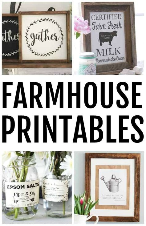 If you are looking for an easy home decor solution for your home that won't break the bank then check out these Farmhouse Style Printables. Even better, most are free to print. #FarmhouseHomeDecor #FreePrintables Free Farmhouse Printables, Farmhouse Printables, Decor Ikea, Printables Free, Wall Decor Design, Art Idea, Planning Printables, Decor Guide, Country Farmhouse Decor