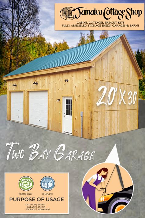 20x30 Garage Plans, 20x30 Shop Plans, 20x30 Garage, 40x60 Shop With Living Quarters, Post And Beam Garage, Shop With Living Quarters, Jamaica Cottage, Livestock Barn, Log Cabin Floor Plans