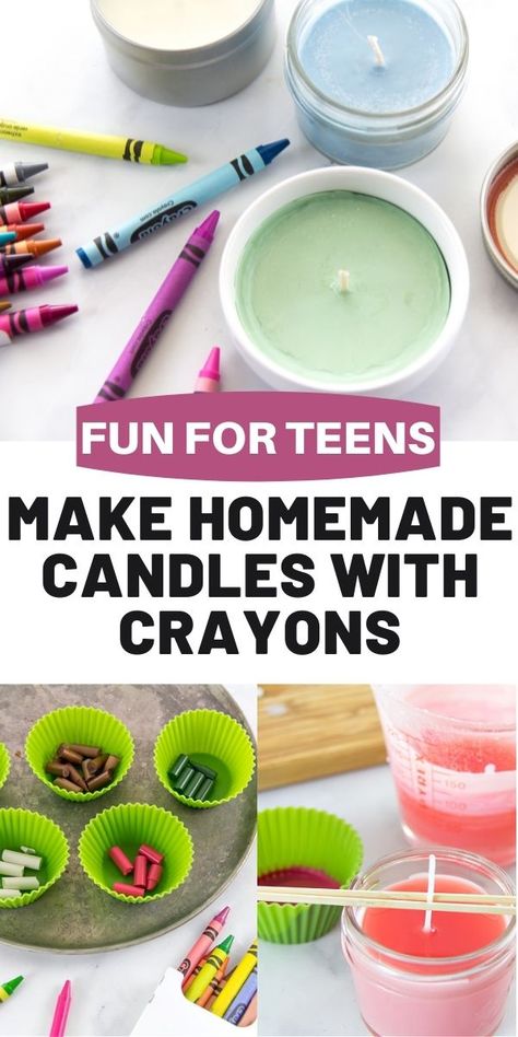 How To Make Candles Easy, How To Make A Candle Diy, Making Homemade Candles, Craft With Crayons, How To Make Diy Candles, How To Make Christmas Candles, Candle Making For Beginners Diy, Fun Candles Diy, Making Candles Diy Homemade