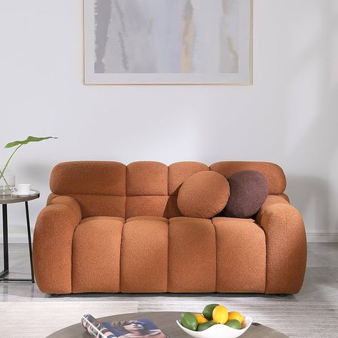 Amazon.com: Eafurn Deep Seat Teddy Fleece Loveseat Sofa with Wood Frame, 3 Seater Oversized Cloud Couch,Minimalist Style Boucle Upholstered Modular Sectional Sofa&Couches for Living Room Office, Black 82" : Home & Kitchen Ochre Couch, Boho Loveseat, 70s Couch, Sofa With Wooden Frame, Orange Loveseat, Light Brown Couch, Couch Lounge Sofa, Cloud Couches, The Cloud Couch