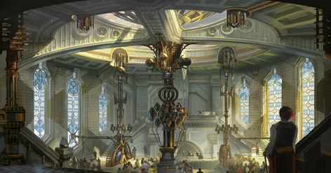 Piltover - Regions - Universe of League of Legends Steampunk Kunst, Fleet Of Ships, Magic Castle, Fantasy City, Fantasy Places, Fantasy Setting, Fantasy Concept Art, Arte Fantasy, Imagine Dragons