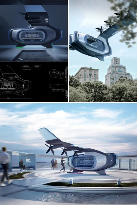 Linker, a 4-6 seater eVTOL, aims to revolutionize urban transportation. It addresses over-urbanization challenges, providing efficient city-to-city transit. With its innovative design, adaptable seating, and stowage areas, it's a versatile addition to public transport, offering a glimpse into the future of mobility. Learn More! Evtol Design, Public Transportation Design, Space Transport, Best Suv Cars, Airplane Style, Micro Car, Ancient Greek City, Future Transportation, Transportation Technology