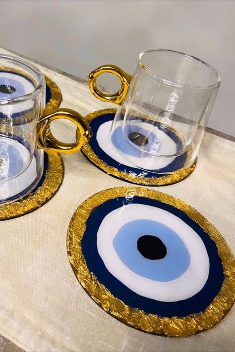 Boho Coasters, Coasters Resin, Abstract Art Projects, Resin Coasters, Gold Dust, Arabic Calligraphy Art, Cup Coaster, Evil Eye Jewelry, Special People