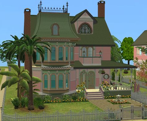 Sims 2 Lots, Sims 2 Build Cc, Sims 2 Aesthetic, Sims 2 Victorian, Sims4 Ideas, Cozy Family Home, Empire House, Mini Mansion, Sims 2 House