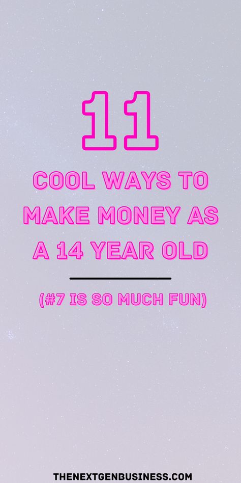 Do you want ideas on how to make money as a 14 year old fast? This post is full of ideas (you probably never thought of!) to make money for kids and teenagers along with the best tips to make money. Some of these teen jobs can be done at home or online while some require them to go out. Check them out! With the rise of the online world, there's plenty of things a teenager can today do to make extra income. Money Making Online At Home, How To Make A Online Business, How To Save Money For Beginners, Things To Do To Earn Money, Things To Do For Money At 13, How To Get Money When Your 11, Things To Spend Money On, Easy Ways To Make Money 11-15, How To Get Money As A Teen 13