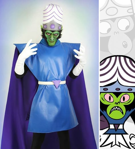 Mojo Jojo Costume, Power Puff Costume, Powerpuff Girls Mojo Jojo, Powerpuff Girls Costume, Dino Costume, Super Nana, Mojo Jojo, Clever Halloween Costumes, Power Puff Girls