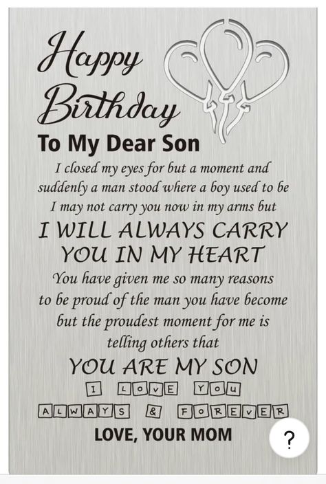 Happy Birthday Quotes For Son, Son's Birthday Wishes From Mom, Happy Birthday Dear Son, Happy Birthday Son From Mom, Sons Quotes, Happy Birthday Son Wishes, Son Love Quotes, Love My Son Quotes, Son Birthday Card