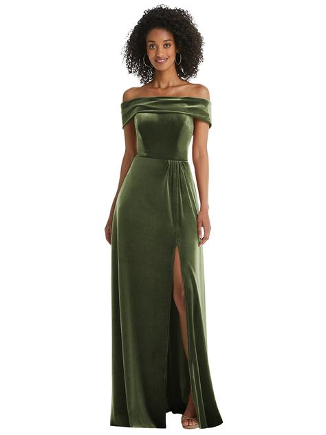 Draped Cuff Off-the-Shoulder Velvet Maxi Dress....1554...Olive Green...Size 14L Velvet Maternity Dress, Sage Bridesmaid Dresses, Maxi Dress With Pockets, After Six, Velvet Maxi Dress, Velvet Maxi, Infinity Dress, Dress Order, Blue Bridesmaids