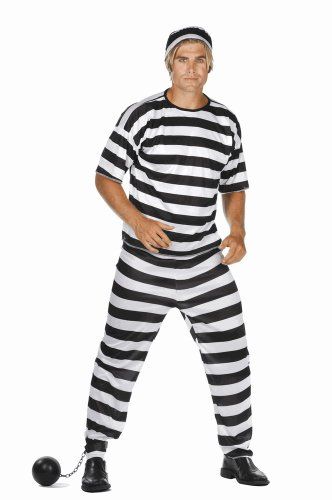 FunWorld Jailbird Or Prisoner Black One Size Costume * Check out this great product. Black And White Striped Trousers, Fancy Dress Plus Size, Convict Costume, Robber Costume, Wicked Costumes, Spiderman 2, Black Costume, Prison Break, Halloween Fancy Dress