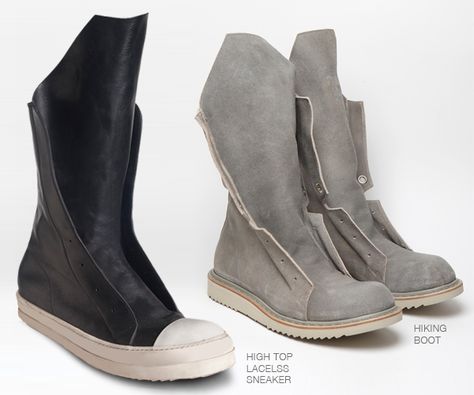 Rick Owens laceless hightop sneaker boots fall 2012 Rick Owens Shoes, Michael Bastian, Hightop Sneakers, Hiking Boot, Trending Sneakers, Boots Fall, Rick Owens, Ugg Boots, Shoe Collection