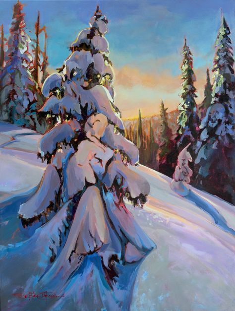 Artist Stephanie Gauvin - Canadian Landscape Painter Snow Painting Acrylic Winter Scenes, Snow Painting, Snow Illustration, Canadian Painters, Acrylic Landscape, Bird Canvas, Amazing Artwork, Art Calendar, Landscape Art Painting