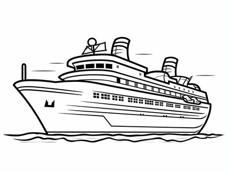 illustration of Charming cruise ship drawing Cruise Ship Drawing, Cruise Drawing, Mandala Turtle, Boat Drawing, Anchors Aweigh, Eye Sketch, Cargo Ship, Ship Drawing, Adventure Of The Seas