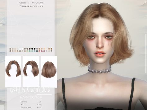 Short Purple Hair, Elegant Short Hair, Ts4 Hair, Alpha Cc, Short Hair Highlights, Cc Hair, Sims Packs, Cc Mods, Sims 4 Cc Makeup