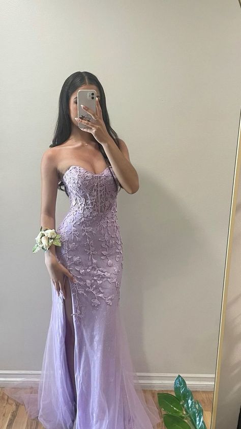 Purple formal dress long