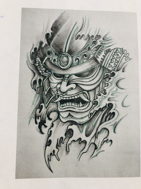 Samurai Sleeve, Tattoos Arm Mann, Drawer Drawing, Samurai Mask Tattoo, Japanese Warrior Tattoo, Japanese Mask Tattoo, Samurai Warrior Tattoo, Koi Tattoo Design, Art Vampire