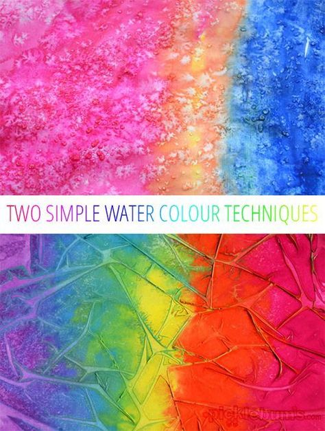 Two easy water colour techniques to try that are so beautiful! Water Colour Techniques, Easy Art For Kids, Kids Baking, Kid Experiments, Easy Art Projects, Cool Art Projects, Water Colours, Homeschool Art, Easy Art