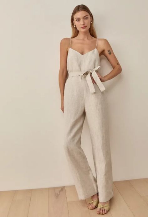 Reformation Isla Linen Jumpsuit Linen Jumpsuit Outfit, Women Jumpsuit Outfits, Jumpsuit Outfit Wedding, Light Blue Jumpsuit, Cream Jumpsuit, Linen Overalls, Jumpsuit Outfits, Jumpsuit Outfit, Linen Jumpsuit