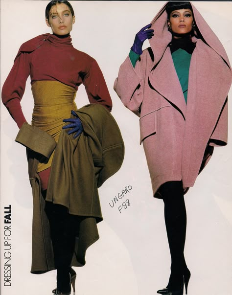 Ungaro, Fall 1988 80s Colorful Fashion, 80d Outfit, Fashion 1980s, Decades Of Fashion, 80’s Fashion, 80s And 90s Fashion, Emanuel Ungaro, 1980s Fashion, 80s Fashion