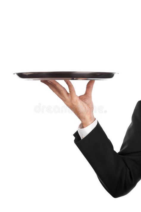 Waiter with tray. Waiter with a silver plate .Isolated on a white background , #AD, #silver, #tray, #Waiter, #plate, #background #ad Waiter Holding Plate, Person Holding Plate Reference Drawing, Hand Holding Tray Reference, Person Holding Plate Reference, Hand Holding Plate Reference, Waiter Pose References, Waiter Poses Drawing Reference, Holding Tray Pose, Waiter Drawing Reference