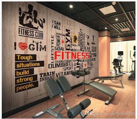 3D Wall Murals Wallpaper Custom Picture Mural Wall Sports Gymnasium Large 3D Living Room Wallpaper 3D Mural Wallpaper Images To Wallpaper Images Wallpaper From Andyzhu1990, $10.97| DHgate.Com Personality Wallpaper, Gym Design Interior, Gym Fitness Motivation, Gym Wall Decor, Gym Wallpaper, Exercise Room, Gym Room At Home, Gym Interior, Large Mural