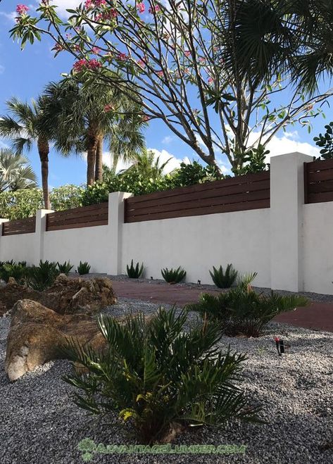 Cement Wall Fence Ideas, Outside Walls Ideas Fence, Stucco Fence Ideas, The Fence Design, Plaster Fence, Stucco Walls Outdoor, Exterior Fence Wall Design, Stucco Walls Backyard, Concrete Fence Design