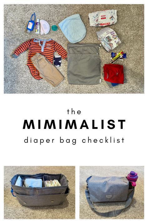 A minimalist diaper bag checklist with just the essentials for a newborn and a toddler. How I keep it all organized without going overboard. Toddler Diaper Bag, Toddler And Newborn, Diaper Bag Checklist, Dad Diaper Bag, Diaper Bag Organization, Diaper Bag Essentials, Organizing Solutions, Newborn Baby Care, Newborn Baby Tips