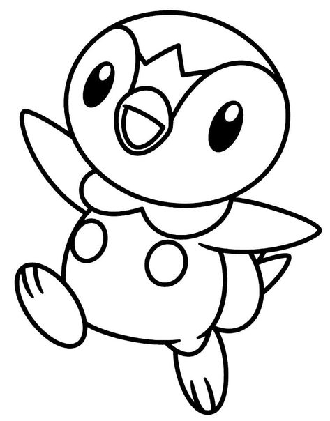 Piplup Pokemon Coloring Page - Free Printable Coloring Pages for Kids Sketchbook Tattoo, Pokemon Coloring Sheets, Pikachu Coloring Page, 150 Pokemon, Hello Kitty Imagenes, Pokemon Sketch, Cartoon Coloring, Pokemon Coloring Pages, Pokemon Coloring