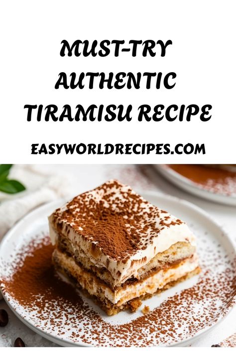 Tiramisu is an Italian dessert with layers of coffee soaked ladyfingers and creamy mascarpone. This easy recipe is perfect for any occasion. Home Made Tiramisu, Tiramisu Without Ladyfingers, Tarimisu Recipe, Tirimasu Recipes, Tiramisu Authentic, Homemade Tiramisu Recipe, Ladyfingers Recipe, Authentic Tiramisu Recipe, Authentic Tiramisu