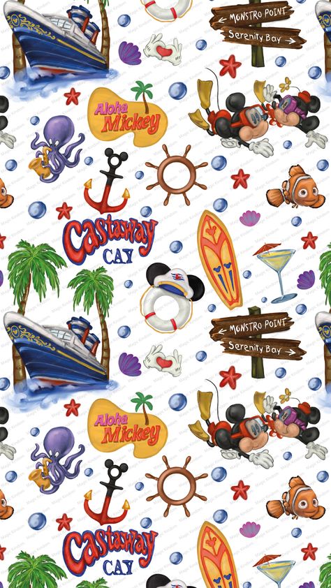 Cruise Phone Wallpaper, Disney Cruise Background, Disney Cruise Wallpaper Iphone, Disney Cruise Wallpaper, Disney Digital Paper, Disney Widgets, Disney Patterns, Disney Phone Backgrounds, July Background