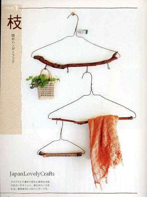 Simply lovely...cast-off twigs, wire clothes hangers...hang what ever lovely things you want to on them <3 Diy Upcycling, Nature Crafts, Wire Art, Diy Projects To Try, Diy Inspiration, Craft Fairs, Creative Inspiration, Clothes Hanger, Hangers