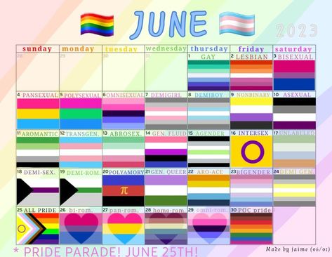 2023 june pride calender Enby Flag, Pride Month Art Challenge, Pride Calendar 2023, Pride Calendar 2024, Pride Month Calendar 2024, Pride Month Days 2024, Pride Bullet Journal, Pride Month Calendar, List Of Lgbtq Flags