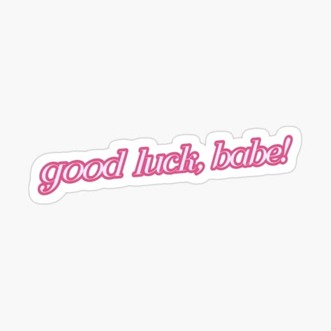 Get my art printed on awesome products. Support me at Redbubble #RBandME: https://www.redbubble.com/i/sticker/good-luck-babe-pink-by-stareyed/160030450.EJUG5?asc=u Good Luck Babe, To Do Stickers, Gay Tattoo, Lgbt Sticker, Text Stickers, Crocheting Ideas, Wall Posters, Tattoo Inspo, Cut Outs