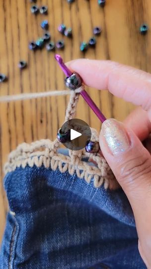 7.9K views · 16K reactions | Adding Beads to crochet project #crochethandmade #crochetbyjen #fyp #crochetshorts #crochetwithbeads #gantsilyo #fypage #fyp #crochetlovers | EthanAndJenniferHester | Beyoncé · TEXAS HOLD 'EM Add Crochet To Jeans, Denim Crochet, Crochet Stitch Tutorial, Confection Au Crochet, Yarn Craft, Stitch Tutorial, Crochet Shorts, Upcycled Clothes, Crochet World