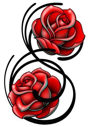 Double Rose Tattoo, Girly Tattoo Designs, Rose Bud Tattoo, Red Flower Tattoos, Girly Tattoo, Tattoo Catalog, Rose Drawing Tattoo, Upper Back Tattoos, Double Rose