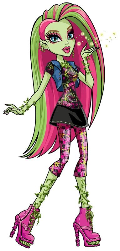 Venus McFlytrap is a Monster High student and the daughter of the Plant Monster. She is kind of similar to Poison Ivy but in a good way. Venus's personality is like her style, bold and loud. One of the biggest themes present in her personality is care for the environment, even going as far as controlling monsters to support her cause. She will do what she thinks is right, even if it means by force. Although she appears tough and intimidating, she is actually very compassionate, especially... Venus Tattoo, Venus Painting, Venus Mcflytrap, Plant Monster, Arte Monster High, Monster High Pictures, Monster High Party, Moster High, Art Kawaii