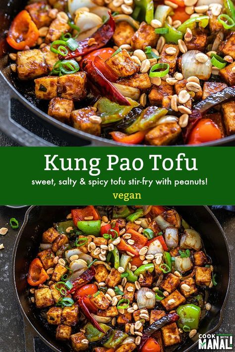 Kung Pao Tofu, Tofu Stir Fry, Vegan Tofu, Tofu Dishes, Veggie Stir Fry, Tofu Recipes, Vegan Cooking, Tempeh, Kung Pao