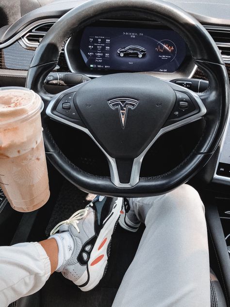 Tesla Interior Aesthetic, White Tesla Aesthetic, Tesla Model 3 Aesthetic, Black Tesla Aesthetic, Girly Tesla, Tesla Aesthetic Girl, Blue Tesla Aesthetic, Tesla Aesthetic, Driving Tesla Aesthetic