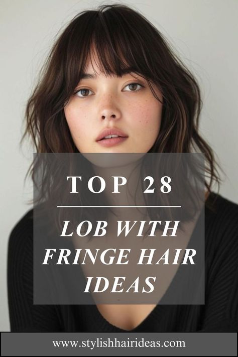 Add a fun twist to your lob with a fringe! From soft, wispy bangs to bold, blunt fringes, these 28 styles bring personality and movement to your look. #LobHaircut #FringeBangs #BangsStyles Lob Fringe, Lob With Fringe, Wispy Fringe Bangs, Soft Wispy Bangs, Lob Haircut With Bangs, Versatile Haircut, Fringe Styles, Fringe Hair, Soft Bangs