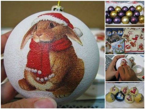 How to Decoupage Christmas Ball Ornament with Napkins | www.FabArtDIY.com LIKE Us on Facebook ==> https://www.facebook.com/FabArtDIY Christmas Decoupage, Painted Christmas Ornaments, Christmas Tree Crafts, Ornament Tutorial, Painted Ornaments, Handmade Christmas Ornaments, Tree Crafts, Christmas Ornaments To Make, Ornament Crafts