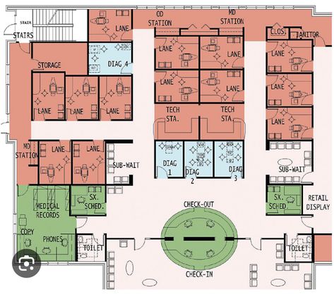 Staff Quarters, 3d Plan, Physical Environment, Famous Architects, Medical Practice, Blue Rooms, Space Planning, Plan Design, New Office